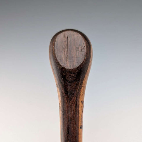 复古双色棕色杆身带装饰环手柄手杖 91cm
