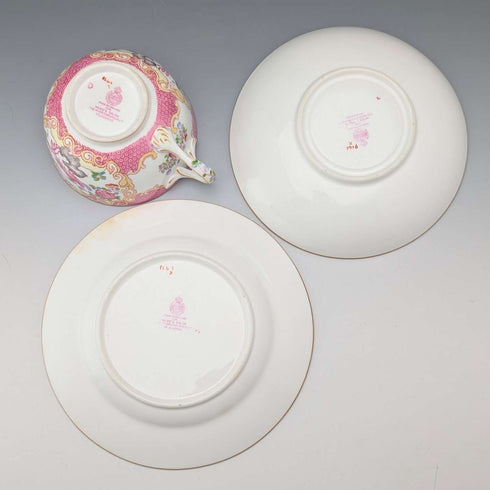 1920年代 英国明顿(Minton)茶杯三件套 粉色公鸡(Pink Cockatrice)梅尔百货(Myer Emporium)特制款 ④