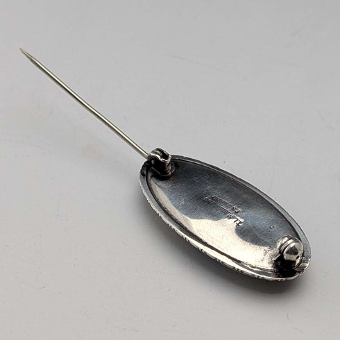 Broche de plata de ley con paisaje tropical de alas de mariposa, antigüedad británica, T.L.M.
