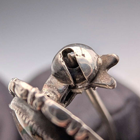 Broche de plata de ley con paisaje tropical de alas de mariposa, antigüedad británica, T.L.M.