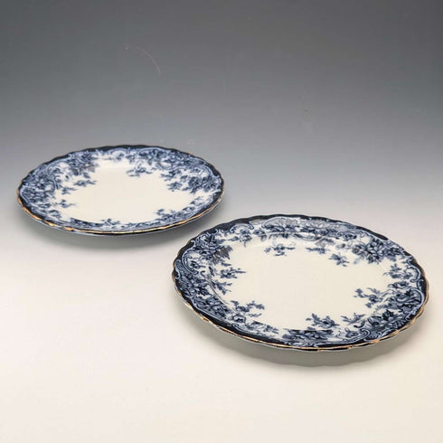 英国アンティーク バーリントンパターン 半磁器製 サイドプレートペア Wedgwood&Co.