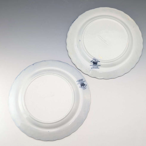 英国アンティーク バーリントンパターン 半磁器製 サイドプレートペア Wedgwood&Co.
