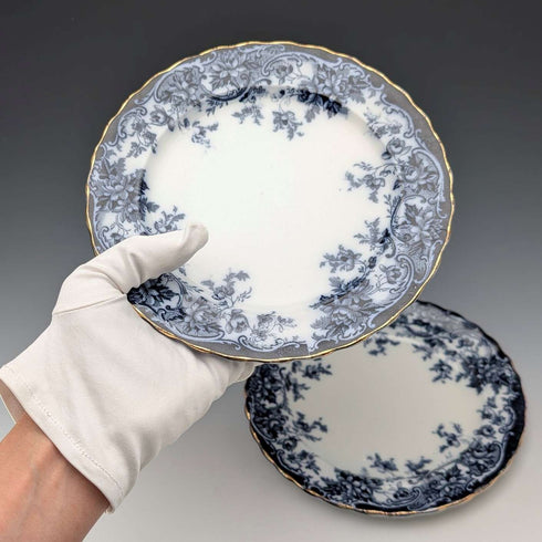 英国アンティーク バーリントンパターン 半磁器製 サイドプレートペア Wedgwood&Co.