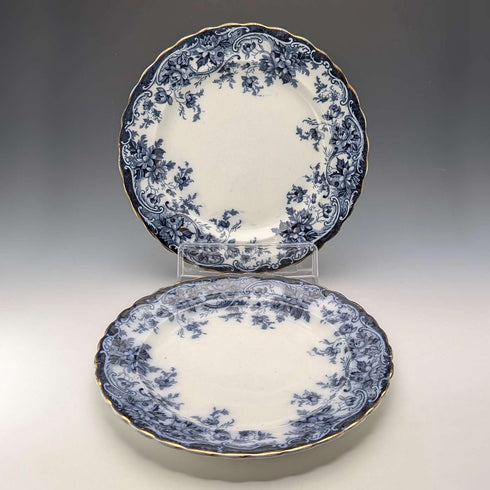 英国アンティーク バーリントンパターン 半磁器製 ランチプレートペア Wedgwood&Co.