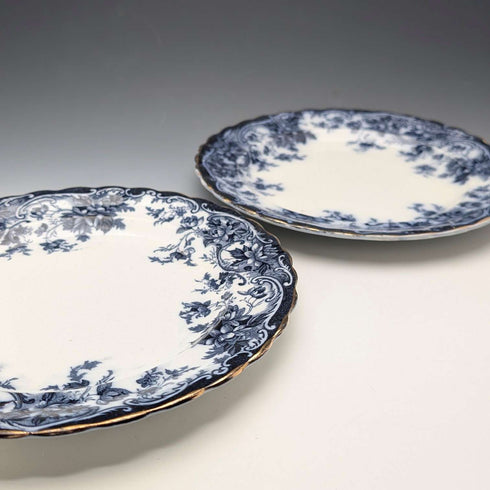 英国アンティーク バーリントンパターン 半磁器製 ランチプレートペア Wedgwood&Co.