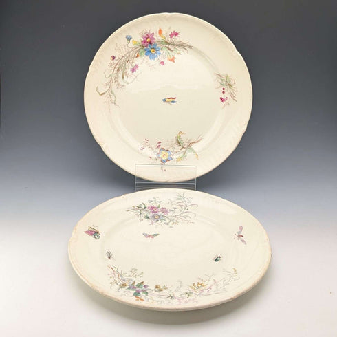 Par de platos laterales de loza fina diseño japonismo, estilo antiguo francés ②