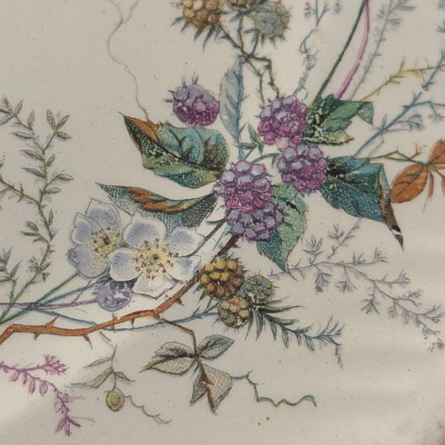 Par de platos laterales de loza fina diseño japonismo, estilo antiguo francés ②