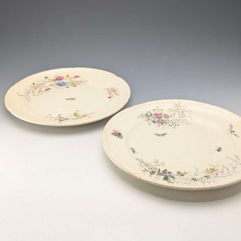 Par de platos laterales de loza fina diseño japonismo, estilo antiguo francés ②