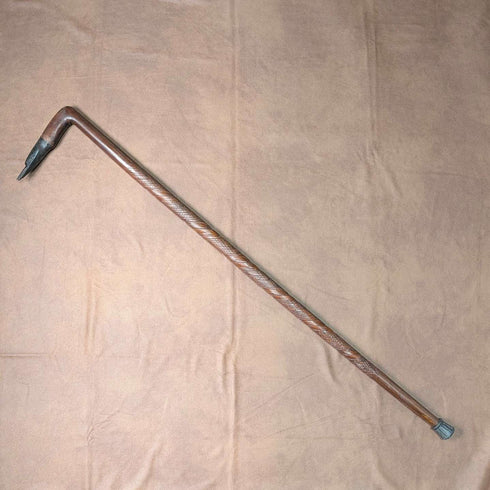 復古雕花棕色杖身蒼鷺頭手柄手杖,91厘米