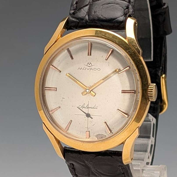 1950年代 スイス MOVADO 紳士用腕時計 15石機械式 金張りケース 動作良好