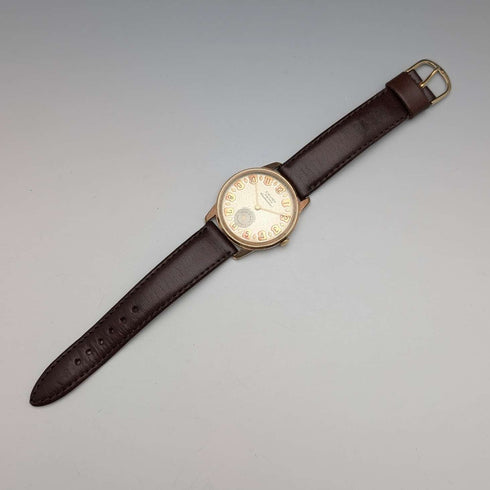 1950年代 スイス Cauny 紳士用腕時計 15石機械式 金張りケース 動作良好