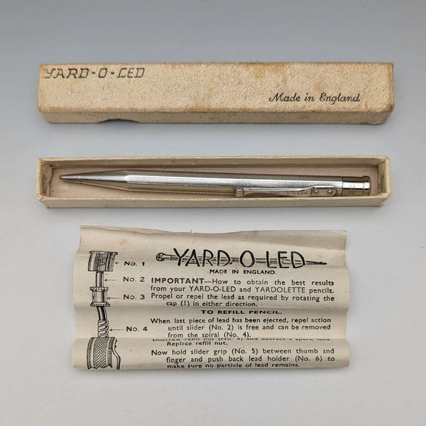 英国复古 Yard-O-Led 镀铑旋转式自动铅笔,附原装纸盒及说明书