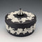 1967 British Vintage Wedgwood Black Jasper Round Bonbonniere in Box