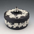 1967 British Vintage Wedgwood Black Jasper Round Bonbonniere in Box