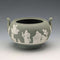 1978年 英国复古 Wedgwood 绿色浮雕玉石系列 (Jasperware) 糖罐 ※无盖