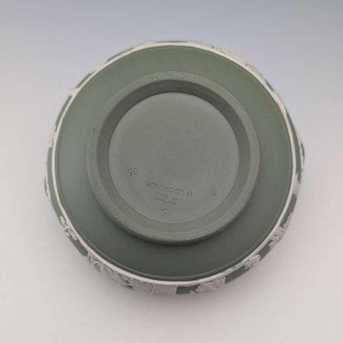 1978年 英国复古 Wedgwood 绿色浮雕玉石系列 (Jasperware) 糖罐 ※无盖