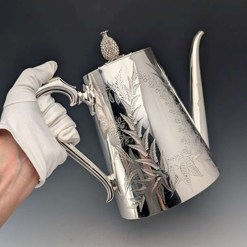 1887年頃 英国アンティーク シルバープレート製 コーヒーポット Mappin&Webb