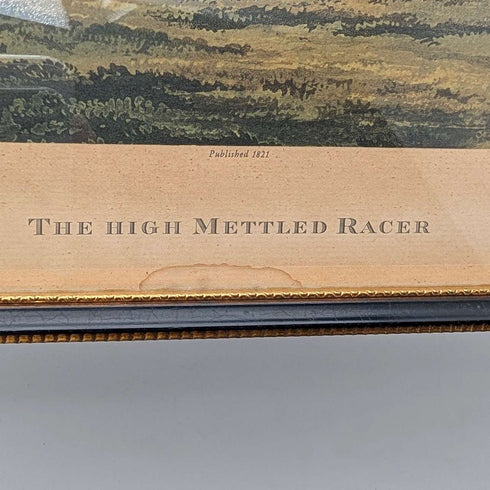 영국 앤틱 액자 프린트 경주마 헨리 알켄 『THE HIGH METTLED RACER』