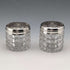 1898 British Antique Silver Lid Mini Cut Glass Jar Pair, Hilliard & Thomason