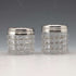 1898 British Antique Silver Lid Mini Cut Glass Jar Pair, Hilliard & Thomason