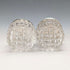 1898 British Antique Silver Lid Mini Cut Glass Jar Pair, Hilliard & Thomason