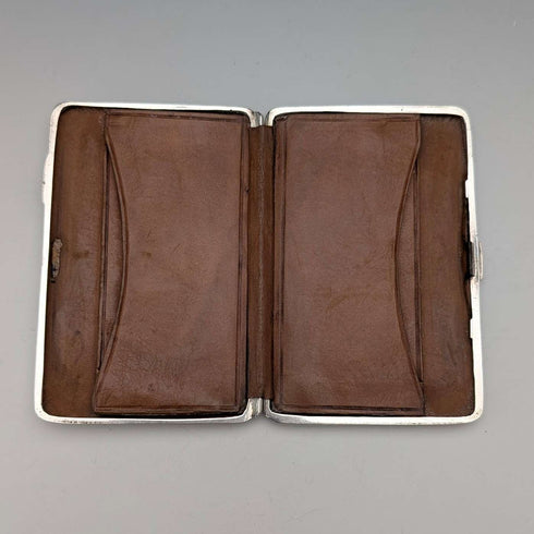 1886年 英国古董 纯银制 双开式小型名片盒 64g William Oliver