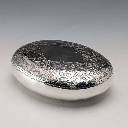 1904 British Antique Sterling Silver Pebble-Shaped Snuff Box, 90g, Williams Ltd