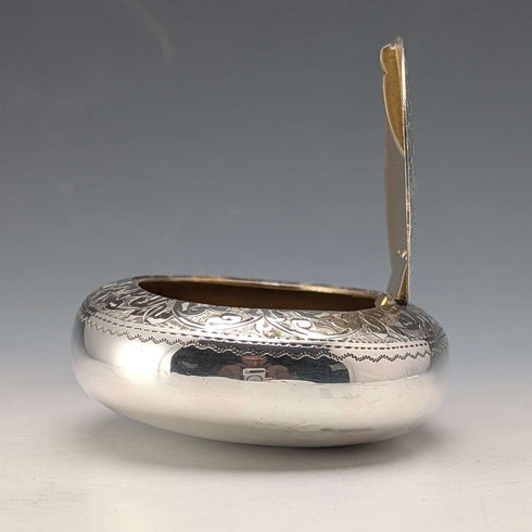 1904 British Antique Sterling Silver Pebble-Shaped Snuff Box, 90g, Williams Ltd