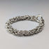 Pulsera de cadena bizantina de plata de ley vintage, 28 g