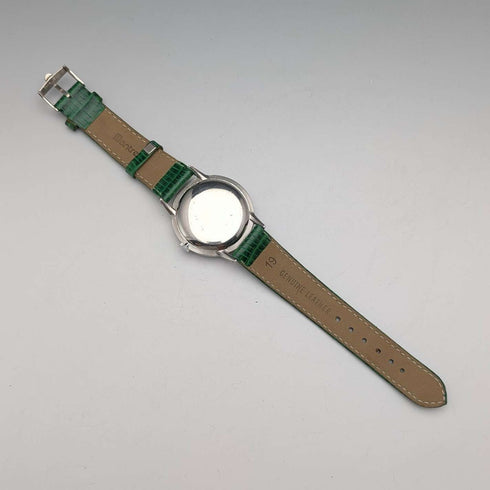 Circa 1943 Omega Ref. 2325/8 Men's Mechanical Wristwatch "Jumbo" Black Dial Green Strap Good Working Condition