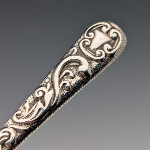1897 British Antique Sterling Silver Heart-Shaped Tea Caddy Spoon, 10.4g