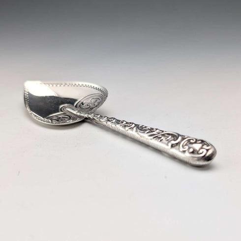 1897 British Antique Sterling Silver Heart-Shaped Tea Caddy Spoon, 10.4g
