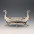 Miniatura de barco vikingo (drakkar) de plata 830, vintage nórdico, 167 g