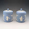 英国复古韦奇伍德(Wedgwood)贾斯珀(Jasperware)茶叶罐一对