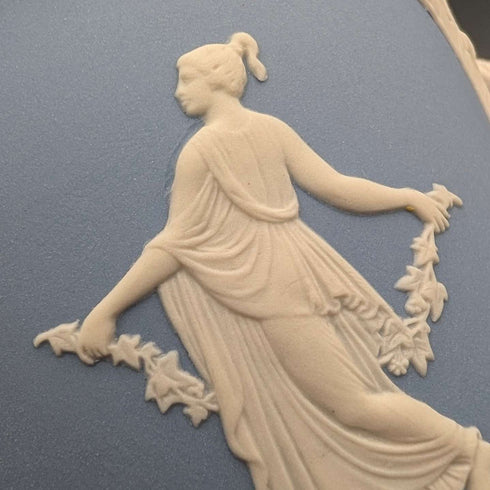 英国复古韦奇伍德(Wedgwood)贾斯珀(Jasperware)茶叶罐一对