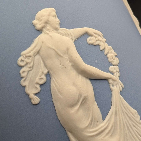 英国复古韦奇伍德(Wedgwood)贾斯珀(Jasperware)茶叶罐一对