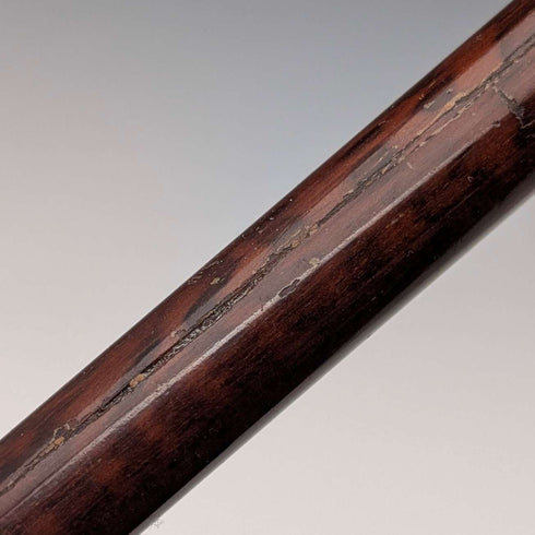 Alrededor de 1900, bastón antiguo inglés, mango en L con eje de madera marrón y decoración de plata esterlina, 92 cm, Julius Klinkhardt