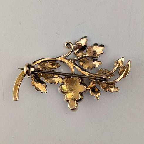 古董9ct金珍珠葡萄胸针(附盒)