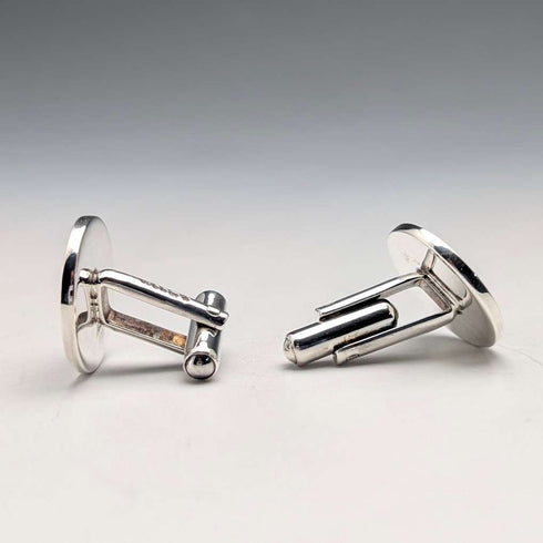 1979 British Vintage Sterling Silver Cufflinks by Dunhill in Case