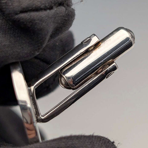 1979 British Vintage Sterling Silver Cufflinks by Dunhill in Case