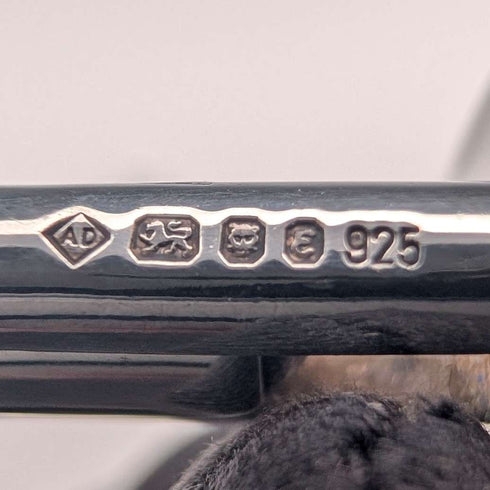 1979 British Vintage Sterling Silver Cufflinks by Dunhill in Case
