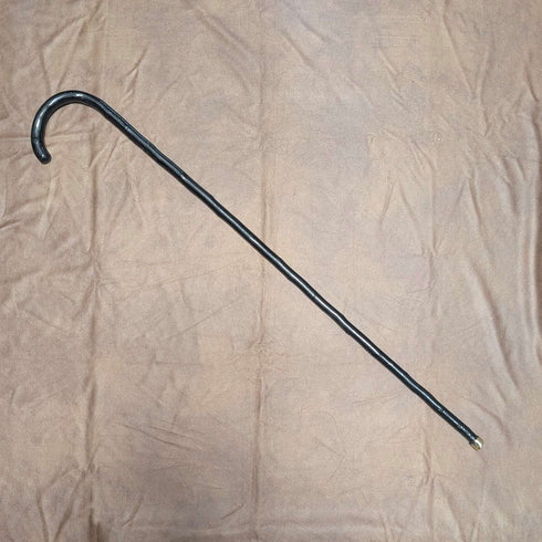 Vintage Twisted Black Shaft Bent Handle Walking Stick 84cm