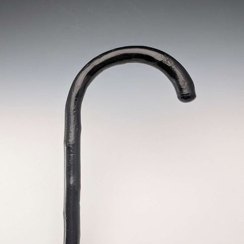 Vintage Twisted Black Shaft Bent Handle Walking Stick 84cm