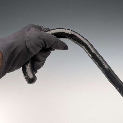Vintage Twisted Black Shaft Bent Handle Walking Stick 84cm