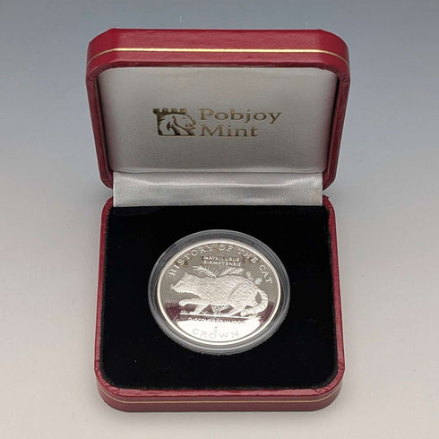 英国マン島 クラウン銀貨 「猫の歴史:イリオモテヤマネコ」PobjoyMint ケース・説明書付