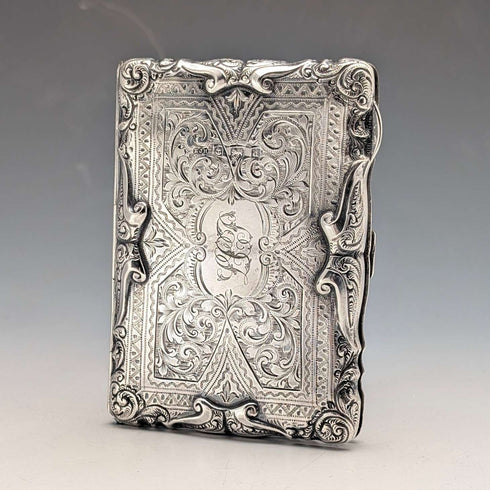 1903年 英国アンティーク 純銀製 両開き型 カードケース E J Houlston