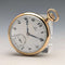 Reloj de bolsillo Omega vintage de alrededor de 1935, caja Denison de frente abierto chapada en oro, en buen estado de funcionamiento