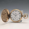 Reloj de bolsillo antiguo inglés Russell de la década de 1910, caja hunter chapada en oro, en buen estado de funcionamiento