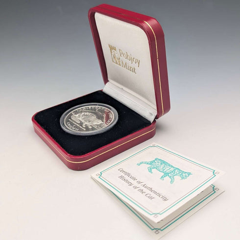 British Isle of Man Silver Crown Coin "The History of Cats: European Wildcat" by PobjoyMint, with Case and Instructions