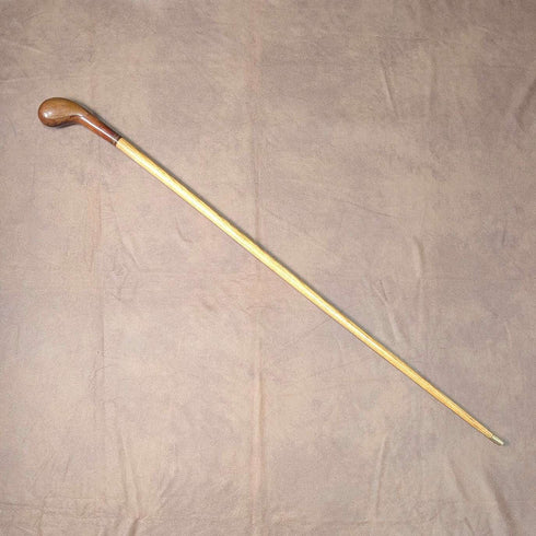 英国复古拼花木棕色手柄星期天拐杖 87cm